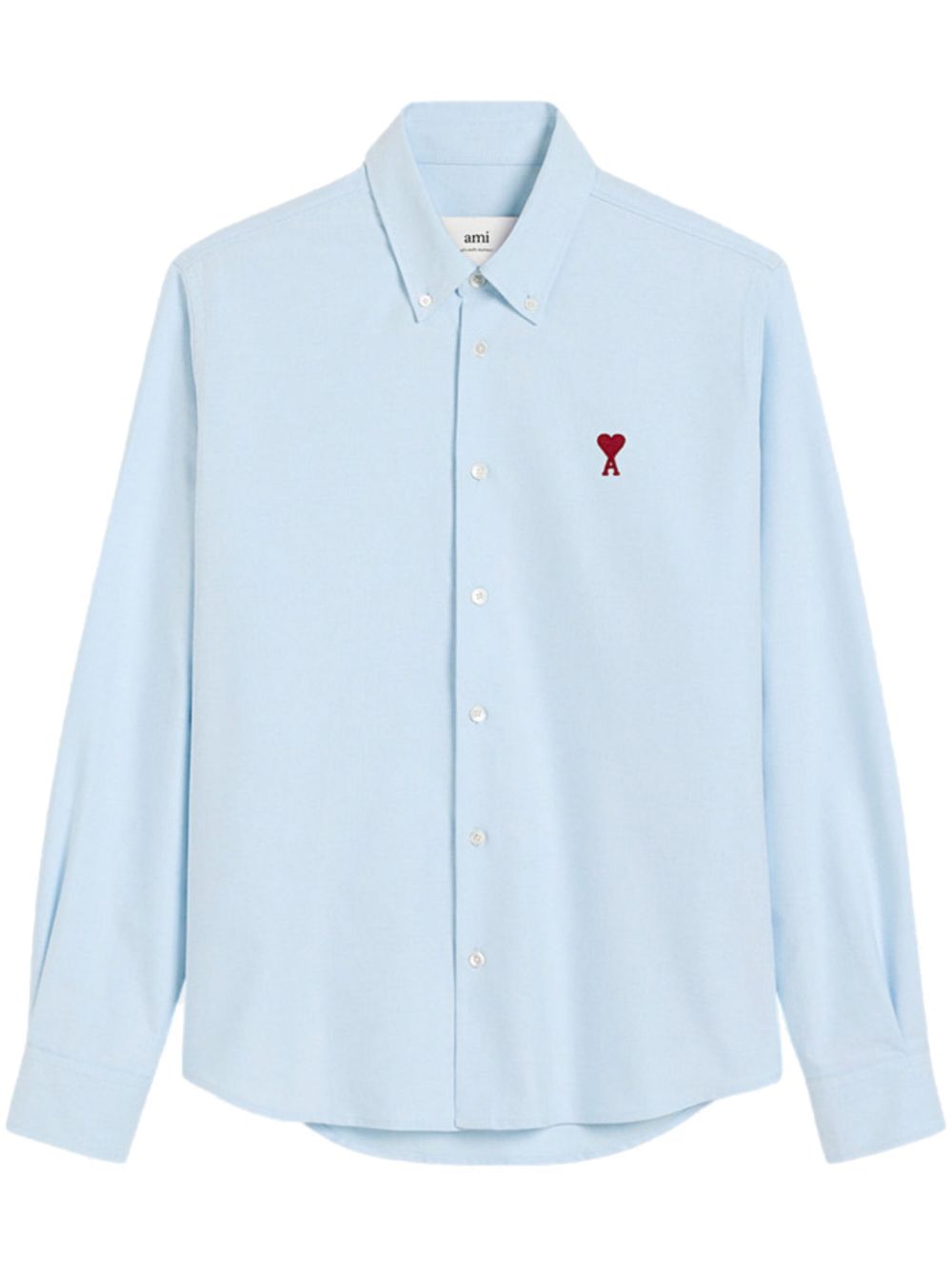 Ami Paris Cotton Button Down Shirt Clear Blue