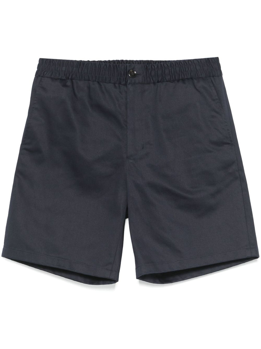 Ami Paris Cotton Blend Elasticated Waist Shorts Blue
