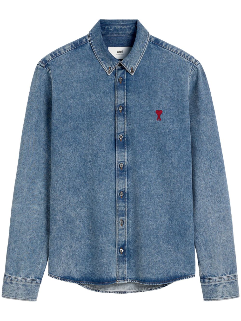 Ami Paris Denim Shirt Clear Blue