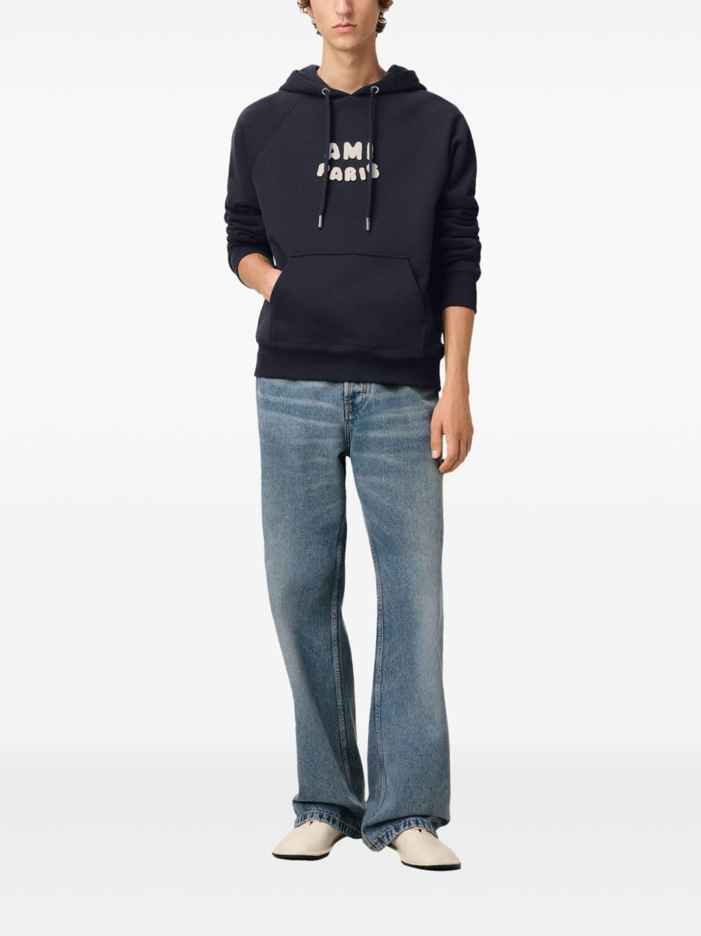 Ami Paris Hooded Sweatshirt Blue