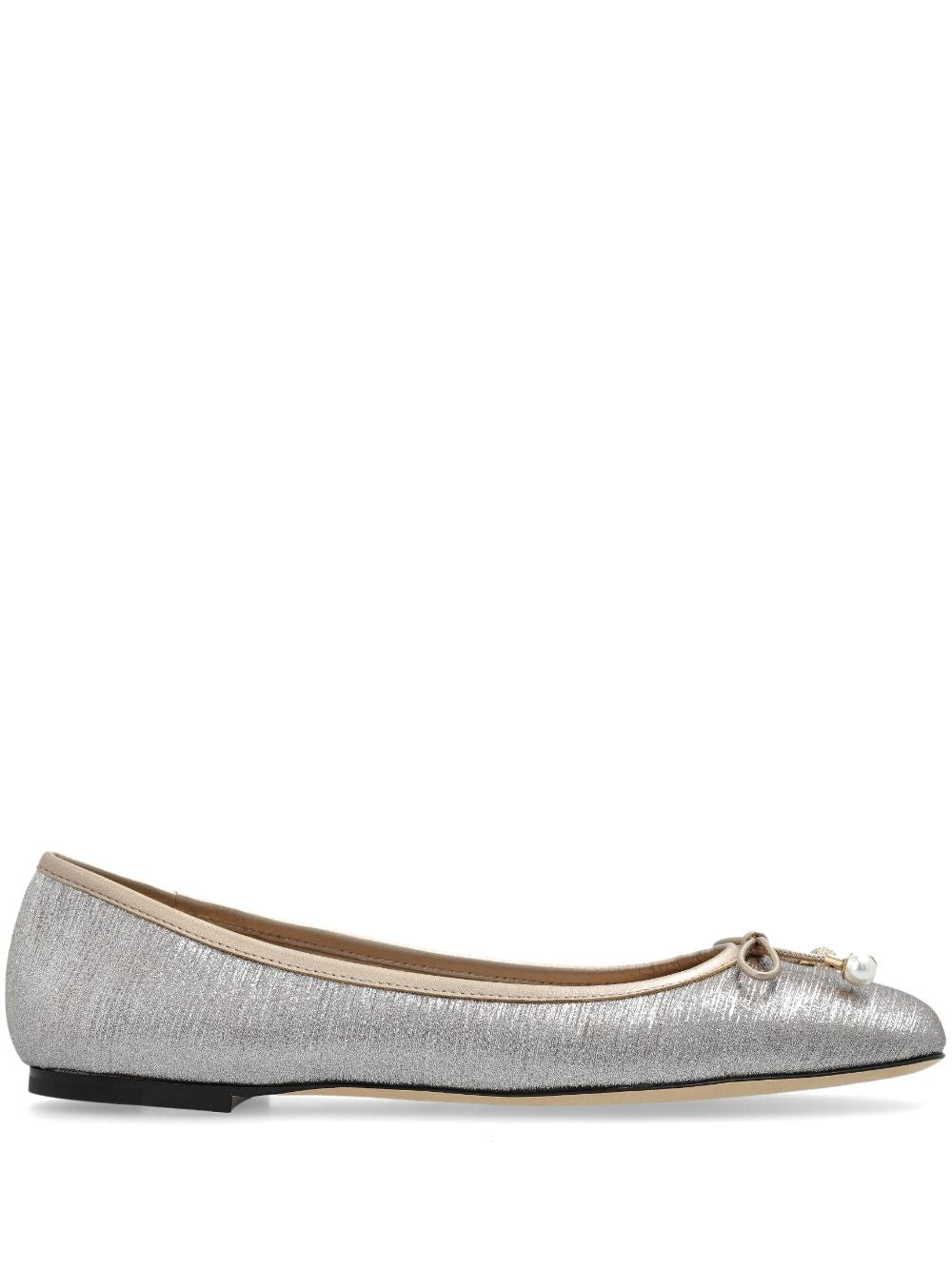 Jimmy Choo Elme Ballet Flats In Silver