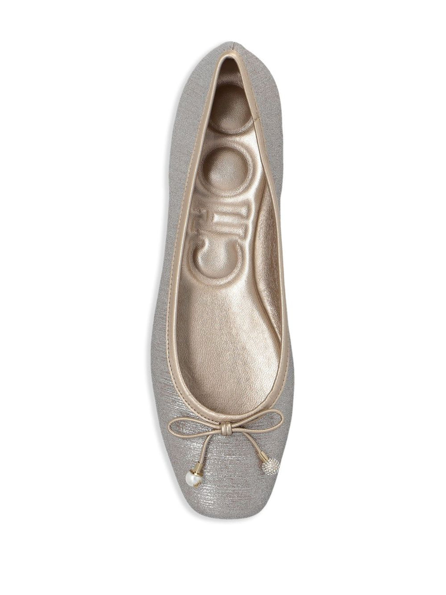 Jimmy Choo Elme Ballet Flats In Silver