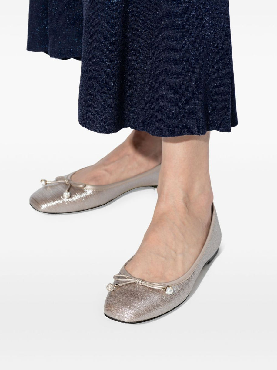 Jimmy Choo Elme Ballet Flats In Silver