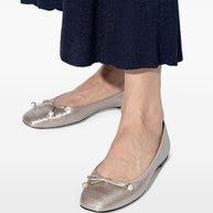 Jimmy Choo Elme Ballet Flats In Silver