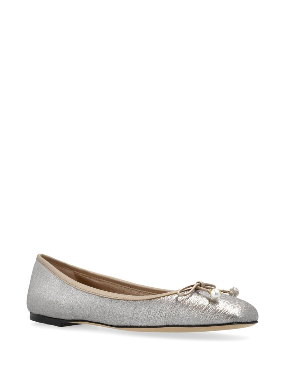 Jimmy Choo Elme Ballet Flats In Silver