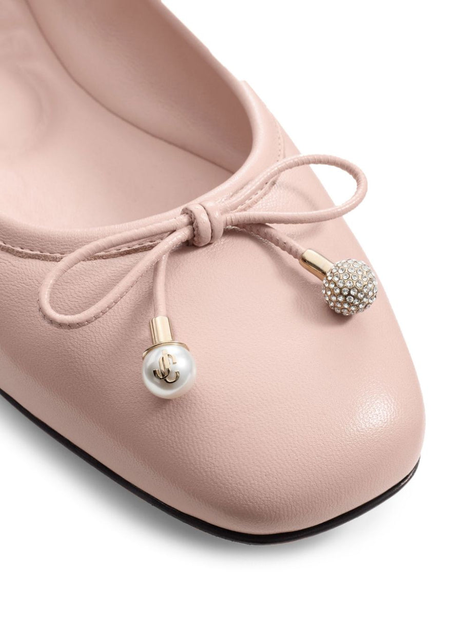 Jimmy Choo Elme Ballet Flats In Powder