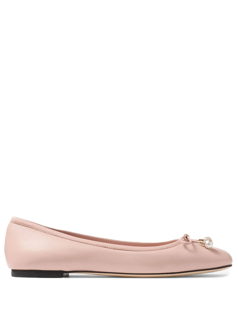 Jimmy Choo Elme Ballet Flats In Powder