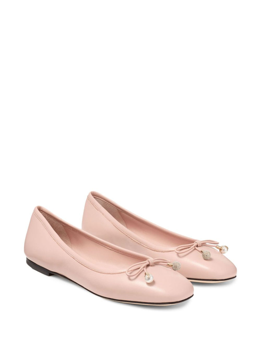 Jimmy Choo Elme Ballet Flats In Powder