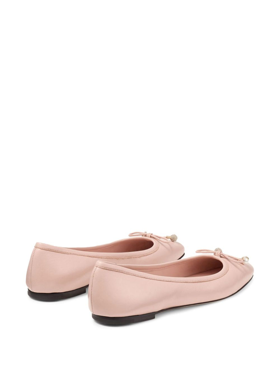 Jimmy Choo Elme Ballet Flats In Powder