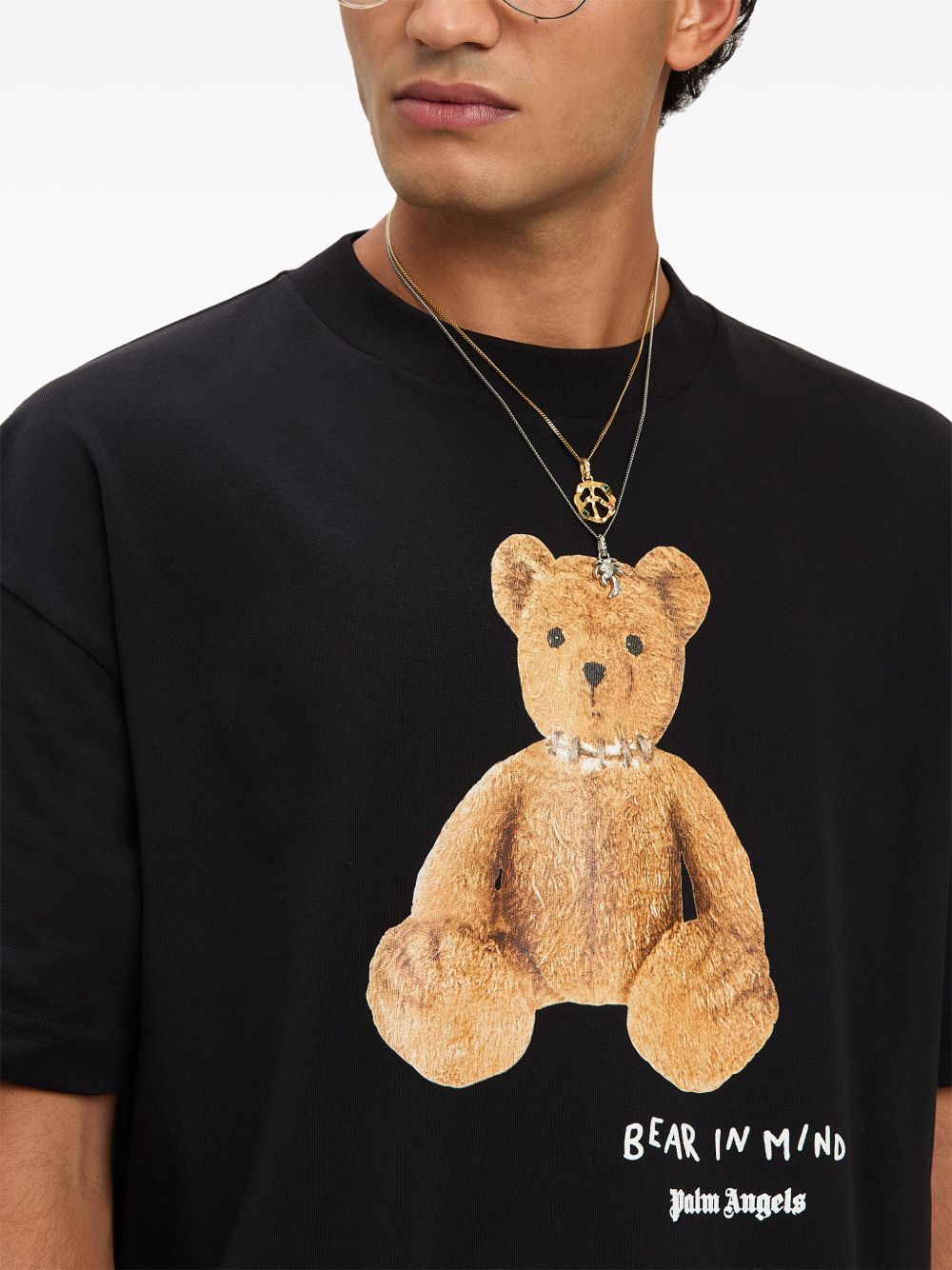 Palm Angels Bear Print T-shirt Black