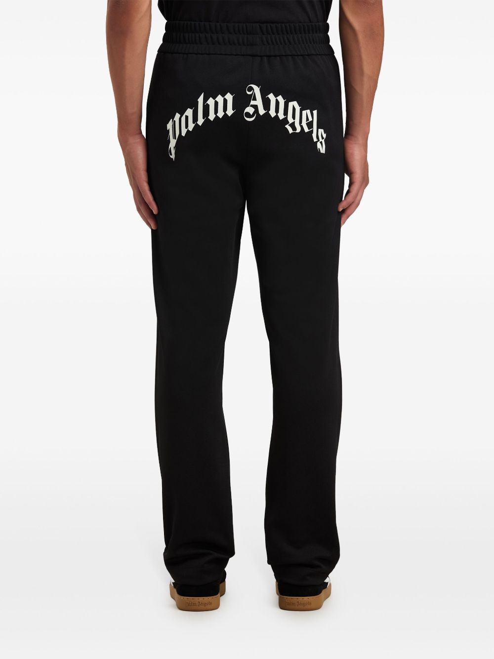 Palm Angels Logo Print Trousers Black