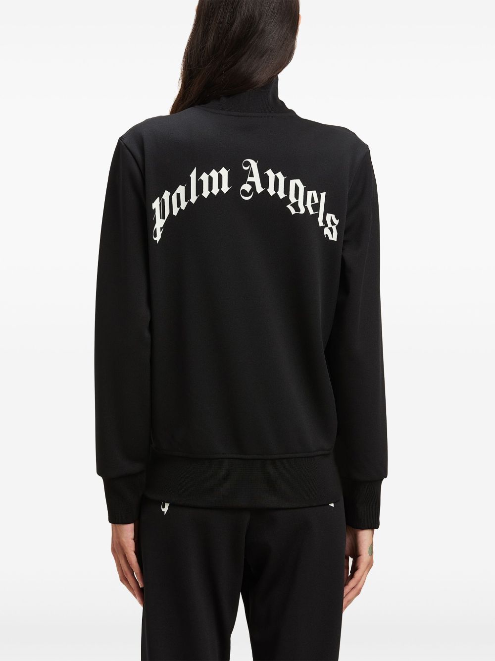 Palm Angels Zip Up Logo Jacket Black