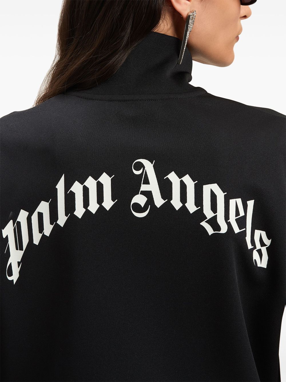 Palm Angels Zip Up Logo Jacket Black