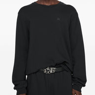 Acne Black Cotton Face Logo Sweatshirt