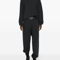 Acne Black Cotton Face Logo Sweatshirt