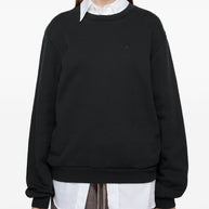 Acne Black Cotton Face Logo Sweatshirt