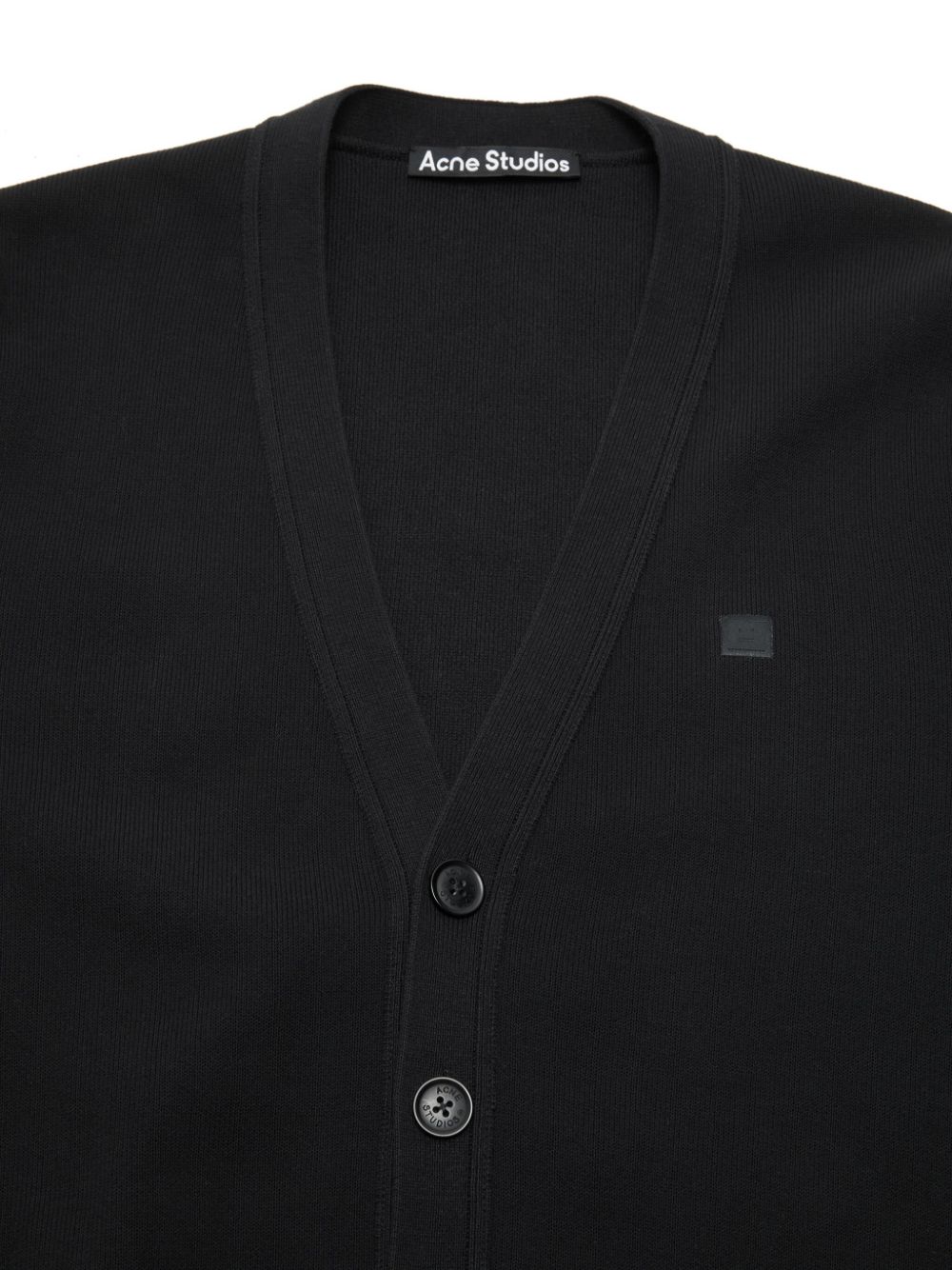 Acne Black V-neck Cardigan With Face Logo