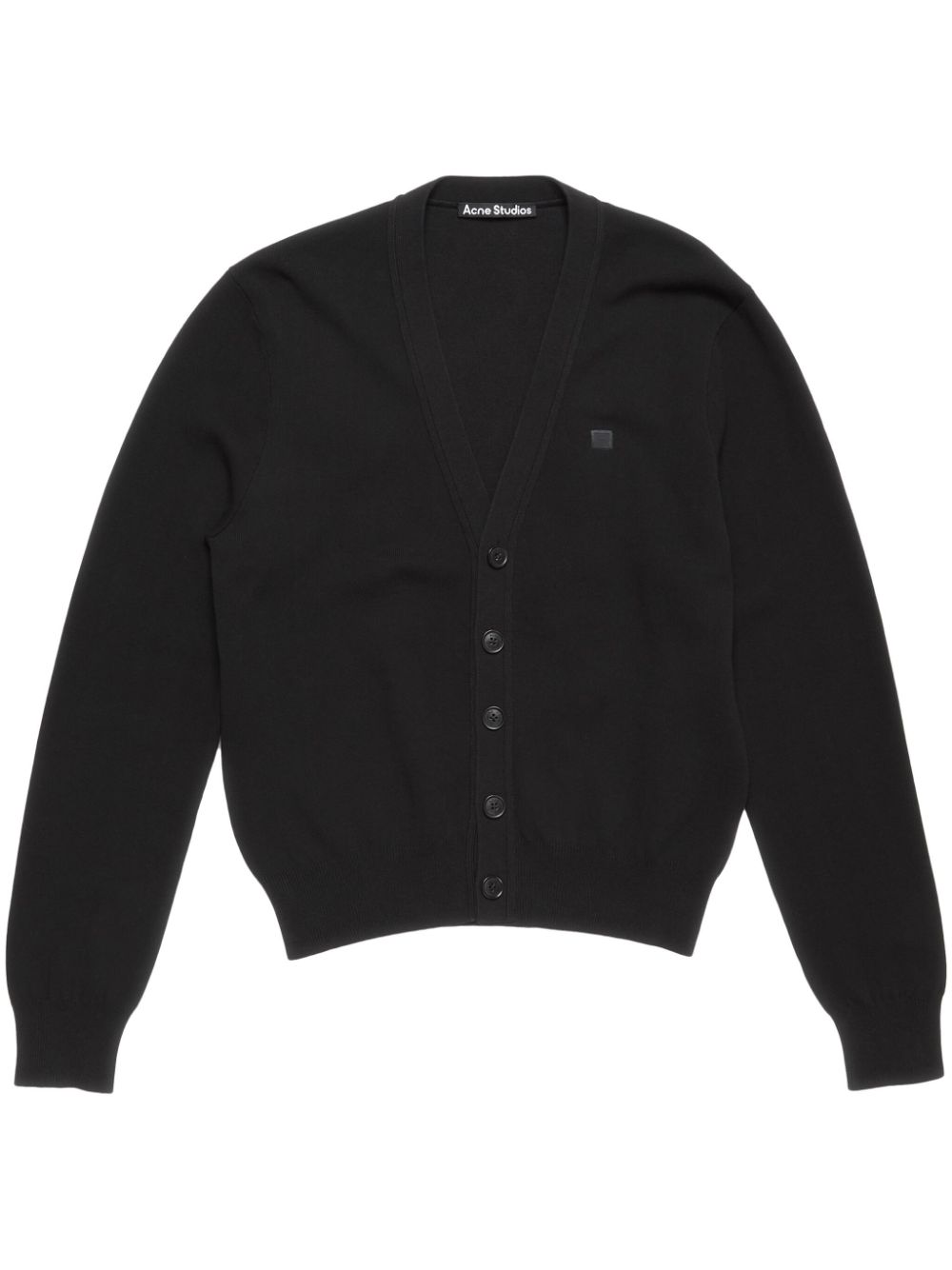 Acne Black V-neck Cardigan With Face Logo