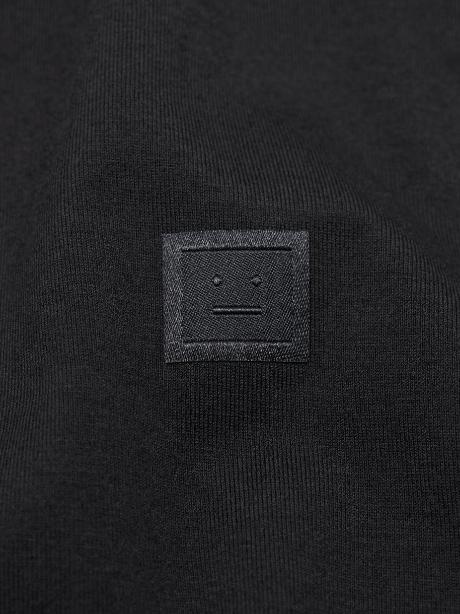 Acne Cotton Face Logo T-shirt In Black
