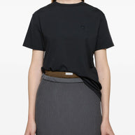 Acne Cotton Face Logo T-shirt In Black