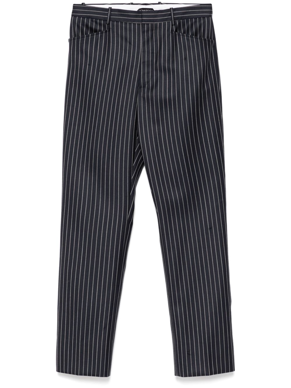 Tom Ford Pinstripe Trousers Blue