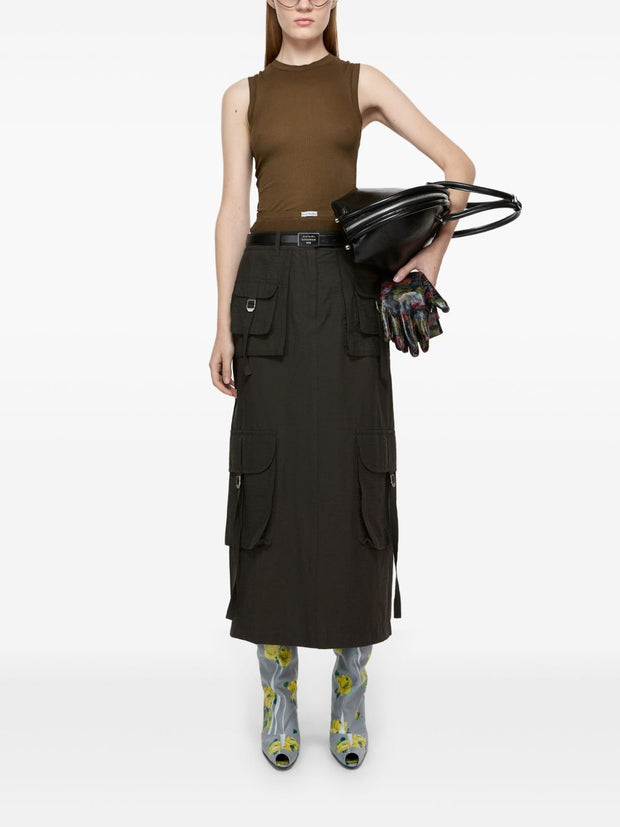 Acne Studios Cargo Midi Skirt In Grey
