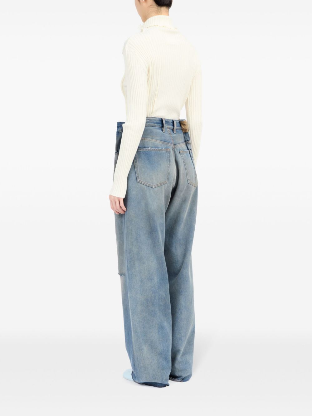 MM6 Maison Margiela Distressed Finish Jeans Clear Blue