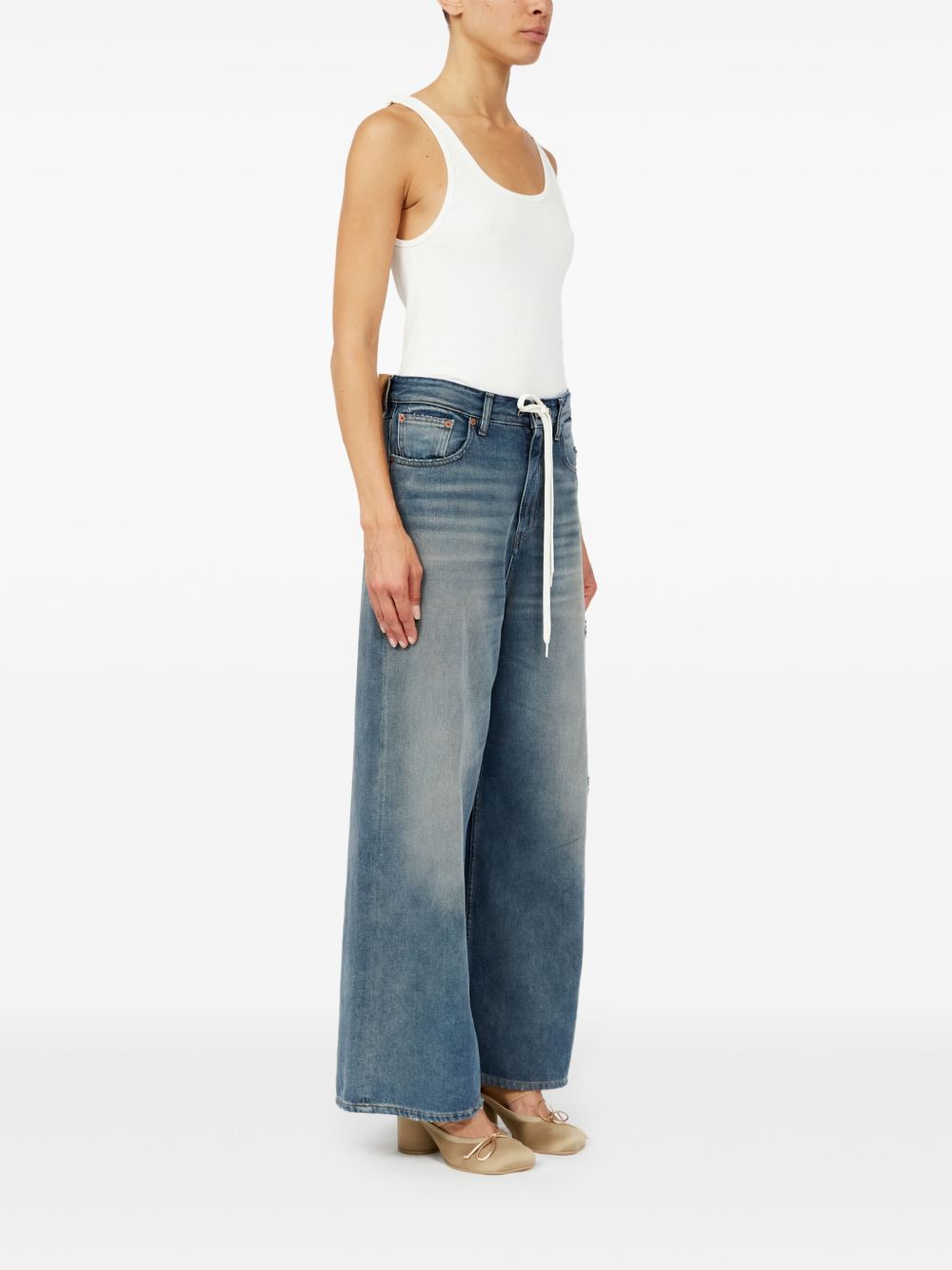 MM6 Maison Margiela Drawstring Waist Jeans Clear Blue