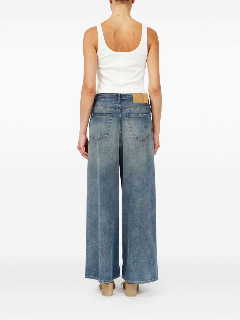 MM6 Maison Margiela Drawstring Waist Jeans Clear Blue