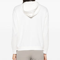 Brunello Cucinelli Full ZIp Hooded Sweatshirt In White