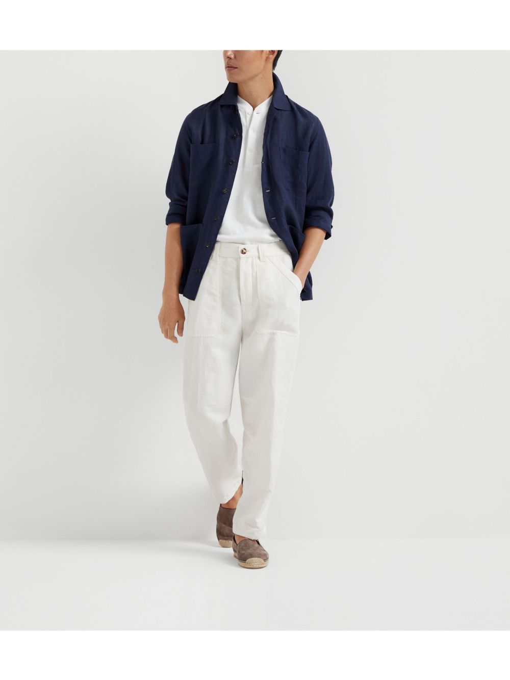 Brunello Cucinelli Linen Shirt Blue