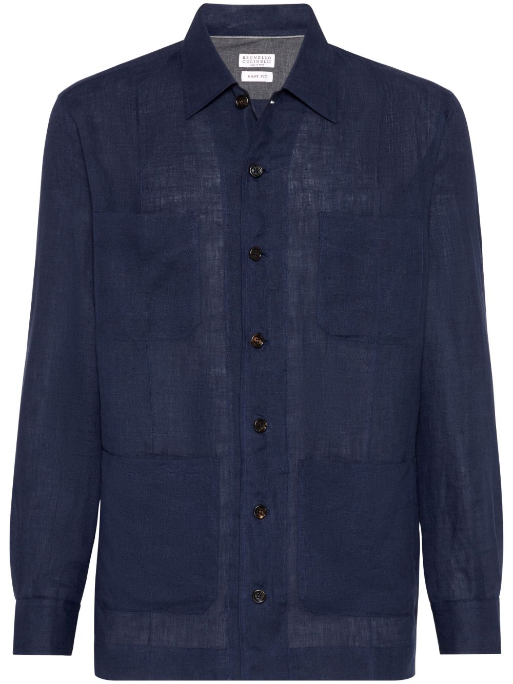 Brunello Cucinelli Linen Shirt Blue