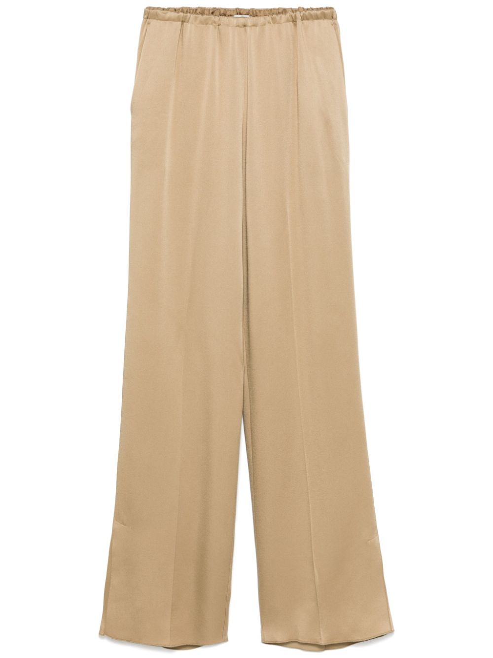 Forte Forte Satin Finish Straight Leg Trousers Beige