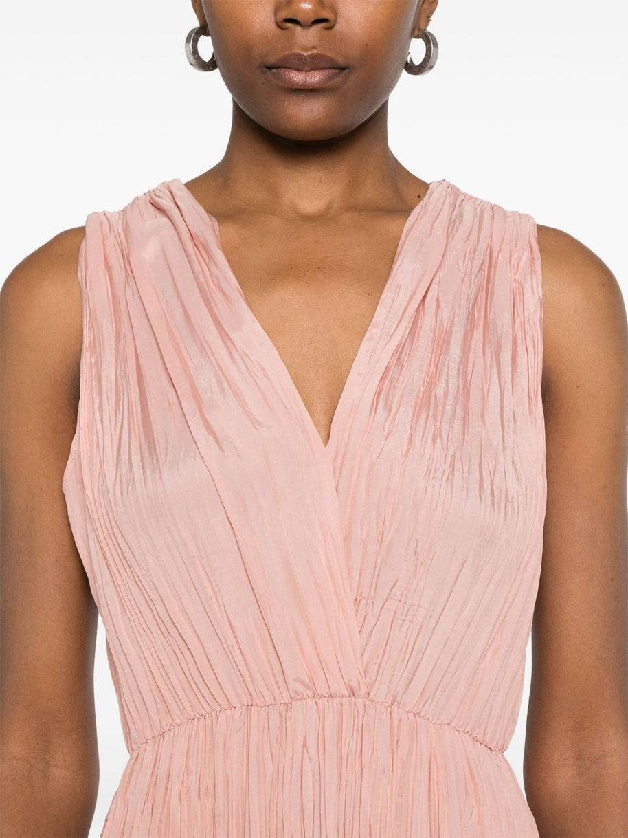 Forte Forte Pleated Midi Dress In Powder