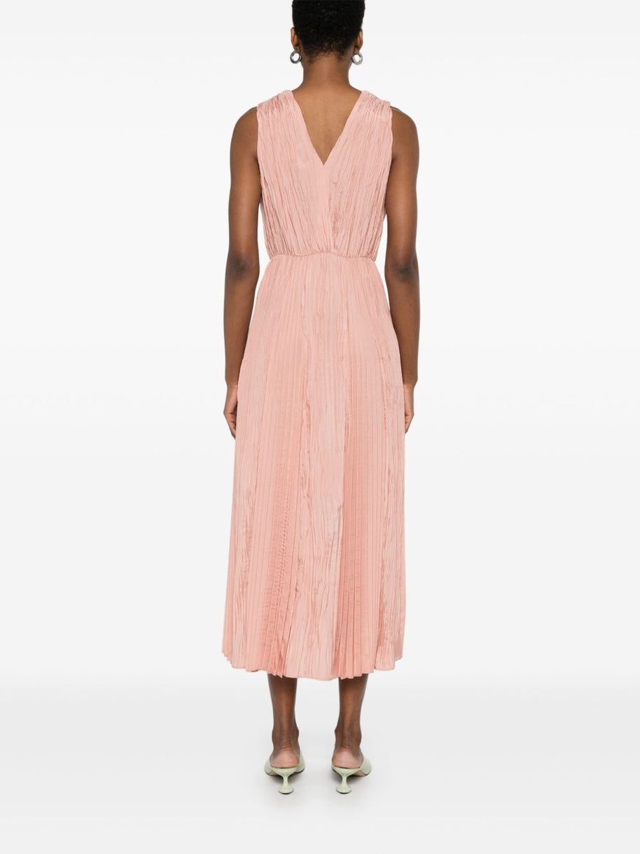 Forte Forte Pleated Midi Dress In Powder