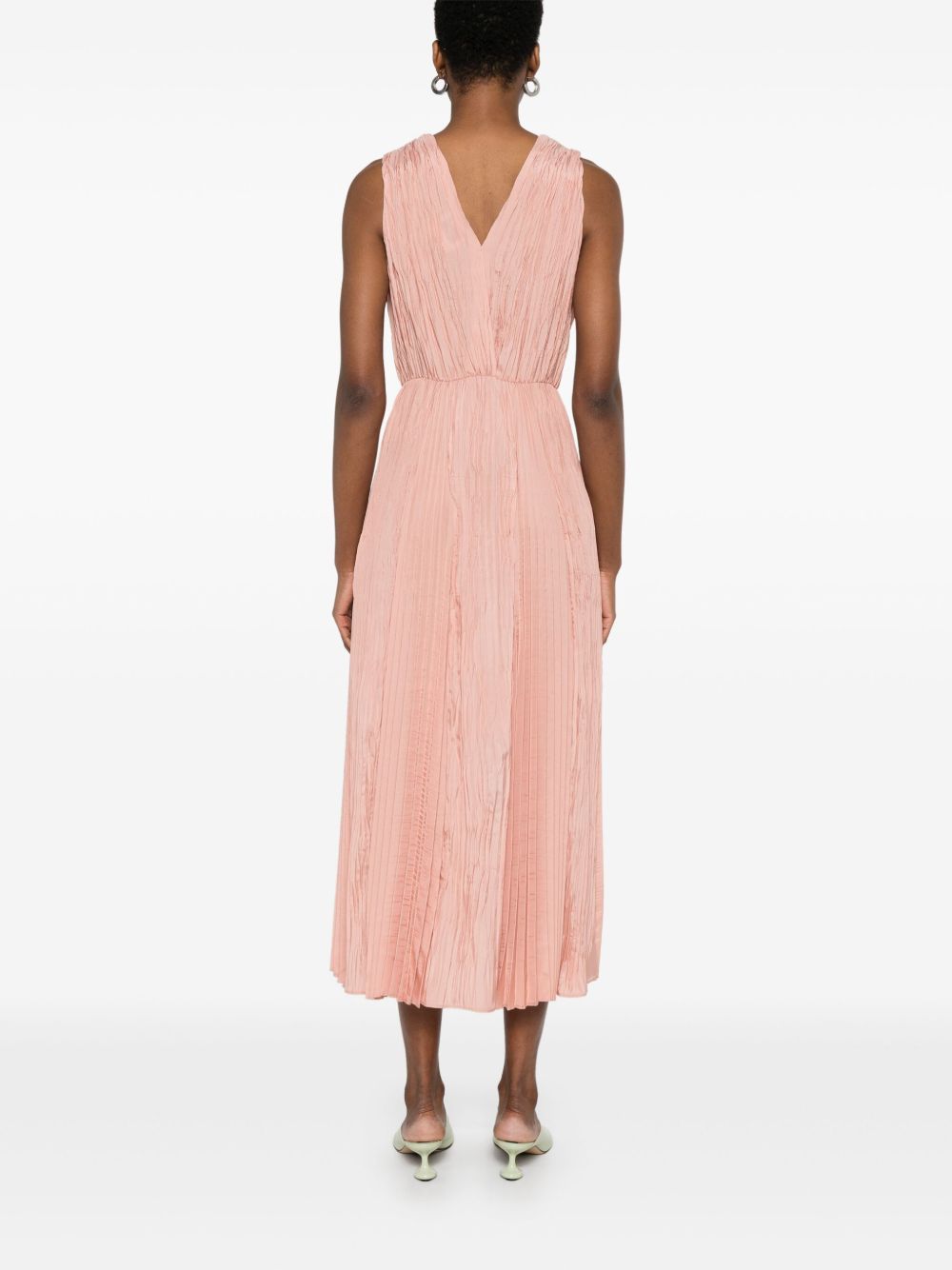 Forte Forte Pleated Midi Dress In Powder