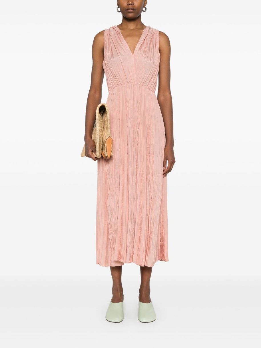 Forte Forte Pleated Midi Dress In Powder