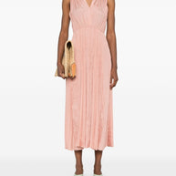 Forte Forte Pleated Midi Dress In Powder