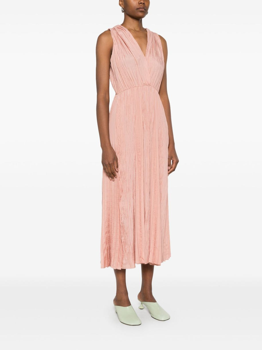 Forte Forte Pleated Midi Dress In Powder
