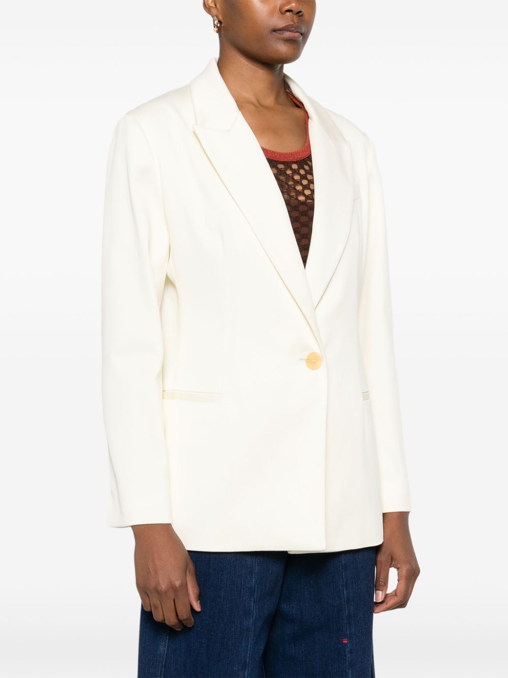 Forte Forte Cotton Single Breasted Blazer Ivory