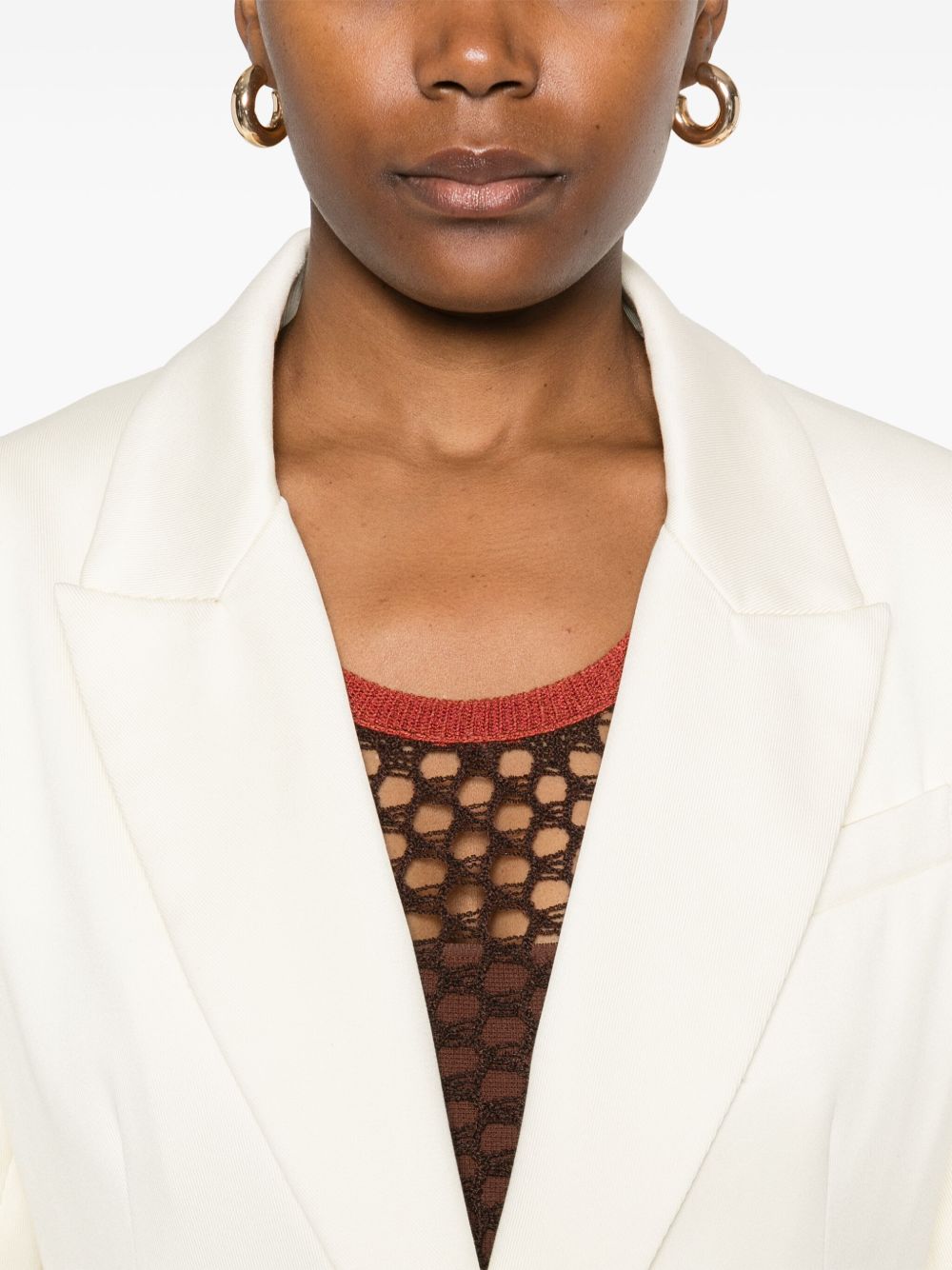 Forte Forte Cotton Single Breasted Blazer Ivory