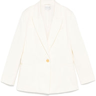 Forte Forte Cotton Single Breasted Blazer In Ivory