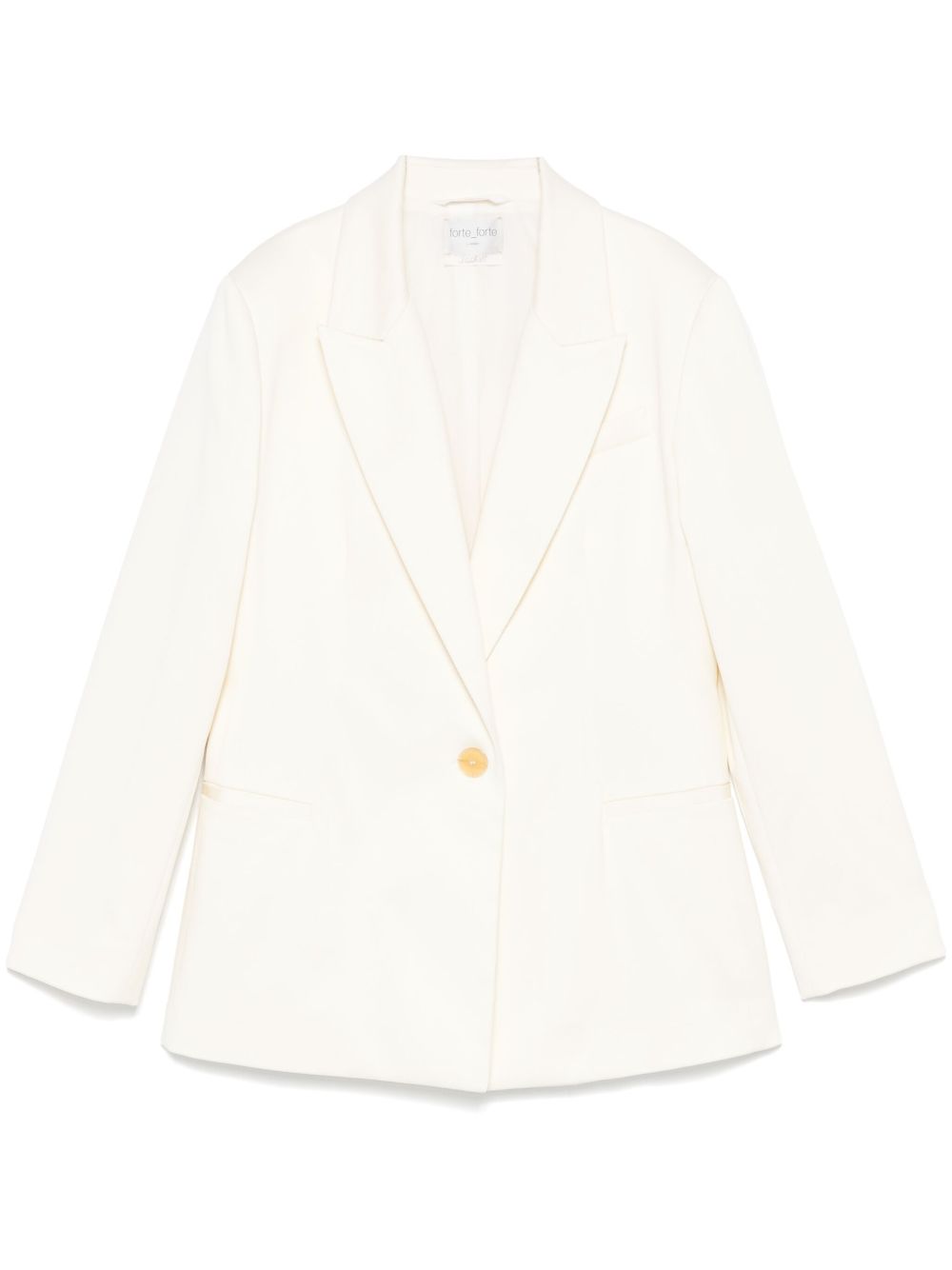 Forte Forte Cotton Single Breasted Blazer In Ivory