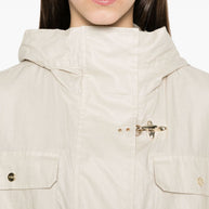 Fay Linen And Cotton Blend Parka Coat - White