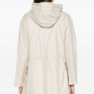 Fay Linen And Cotton Blend Parka Coat - White