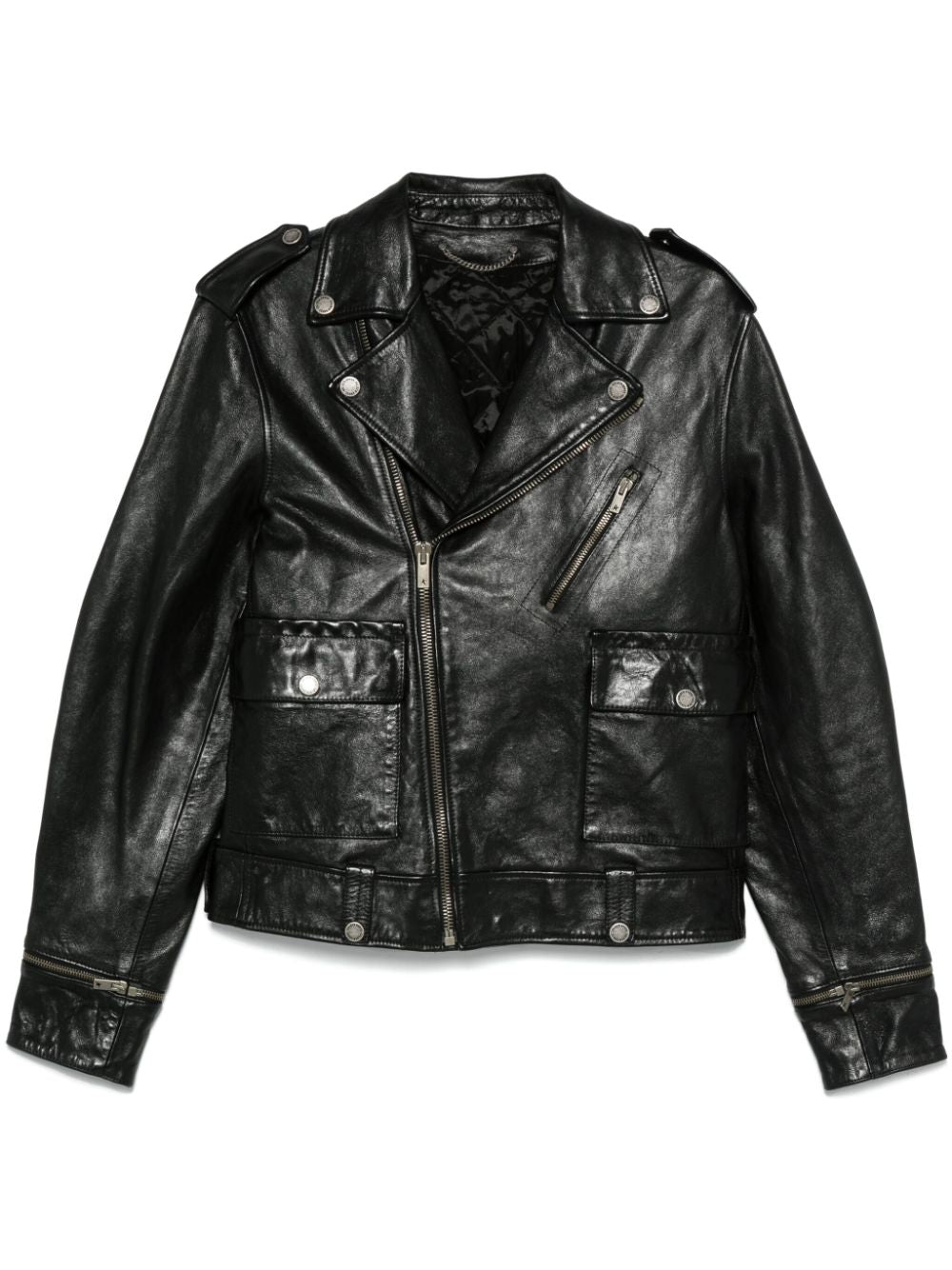 Golden Goose Leather Biker Jacket Black