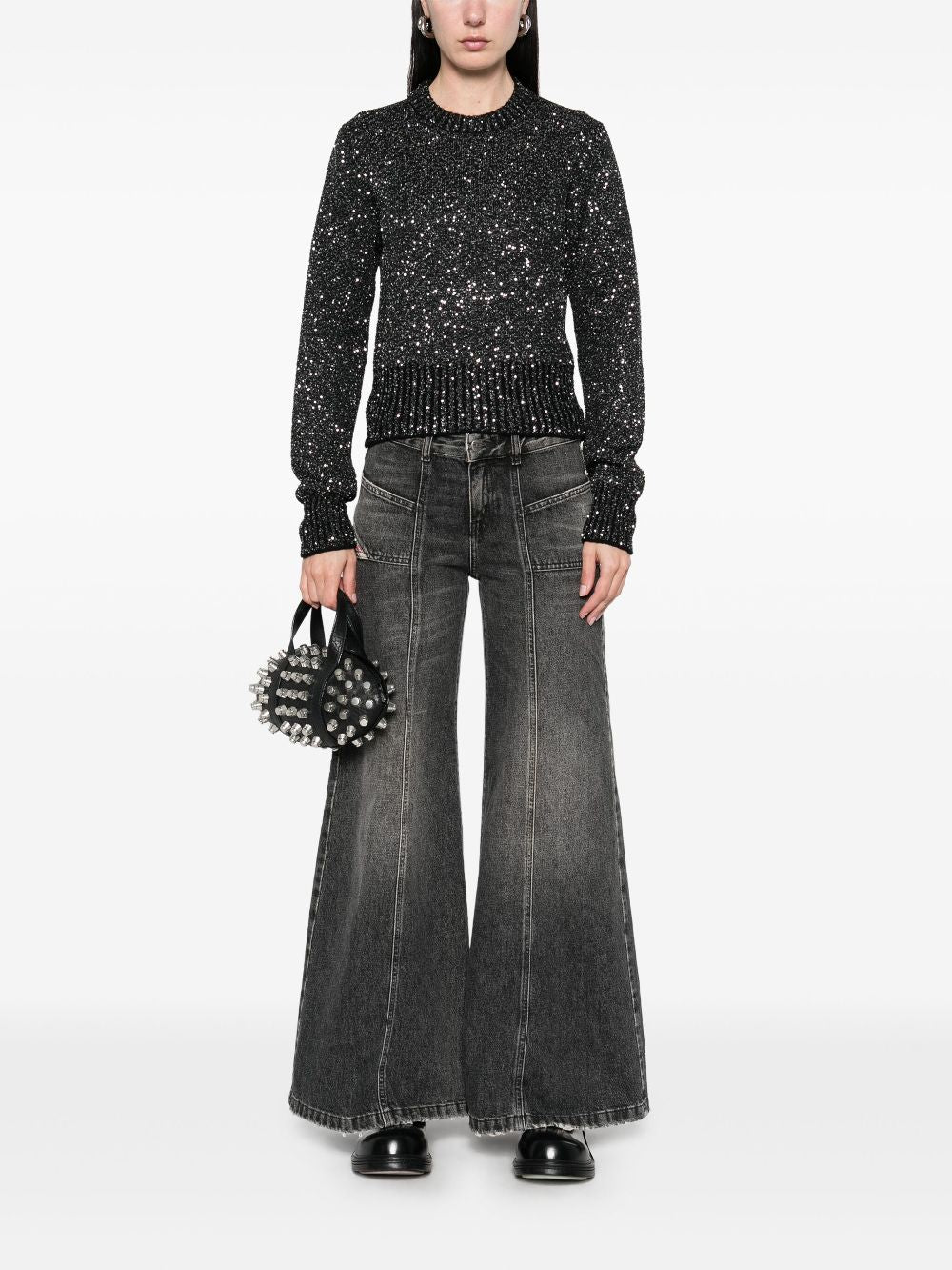 Golden Goose Sequin Embellished Sweater Black