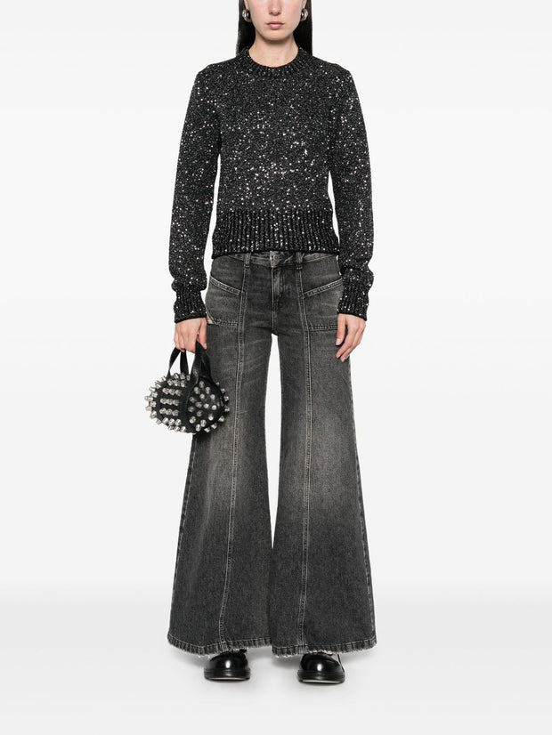 Golden Goose Sequin Embellished Sweater In Black
