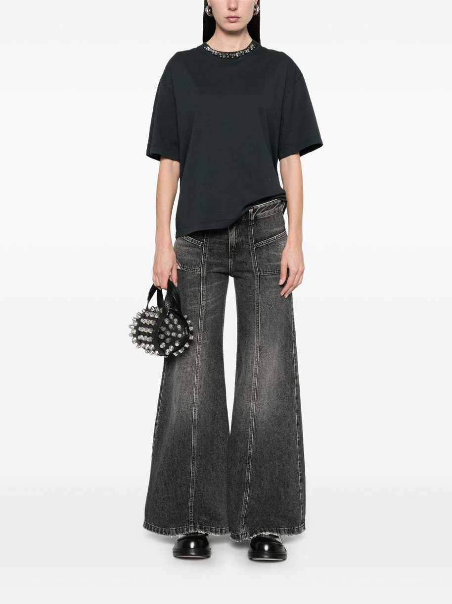 Golden Goose Embellished T-shirt In Black