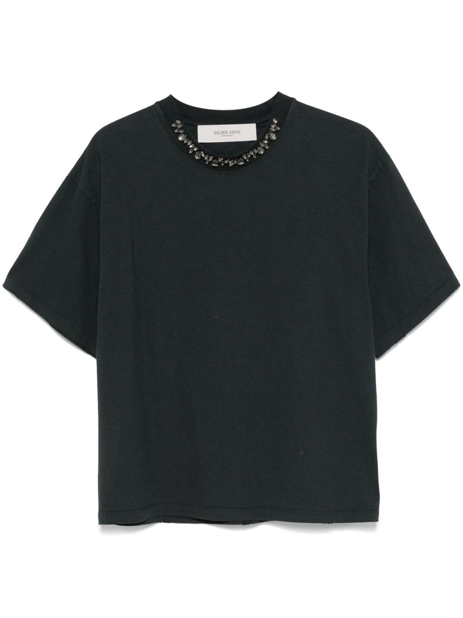 Golden Goose Embellished T-shirt In Black